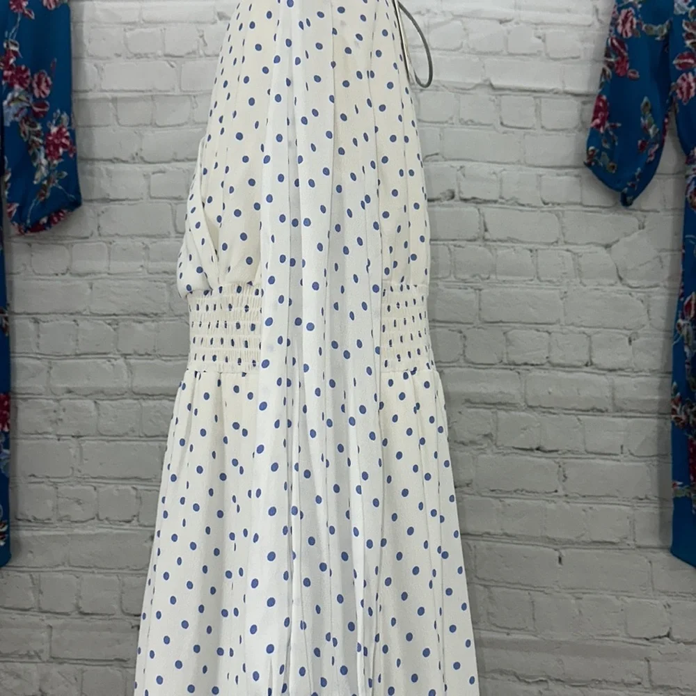 GB Girls BlueIvy polka dot long‎ sleeve chiffon dress double lined girls m 8/10